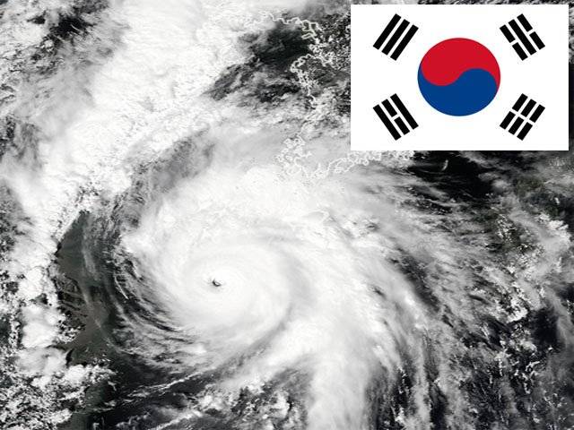 بحرالکاہل میں آنے والا طوفان کومپاسو جنوبی کوریا کے مغربی ساحل سے ٹکرا گیا