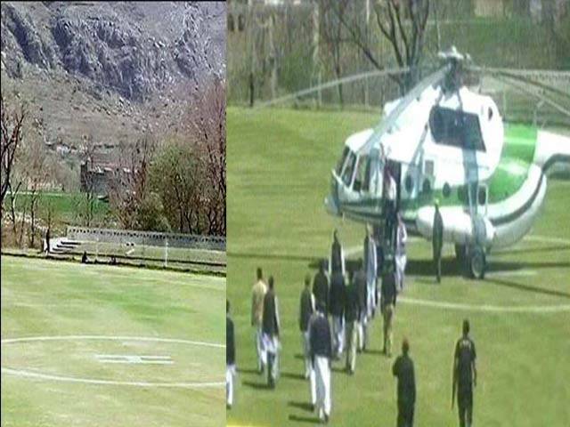 ایبٹ آباد:پرویز خٹک کا ہیلی کاپٹر اتارنے کیلئے انڈر 13 کرکٹ ٹرائل رکوا دیا گیا 