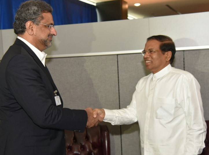  وزیراعظم شاہد خاقان عباسی سے سری لنکا کے صدر کی ملاقات