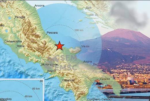 اٹلی:2 گھنٹوں میں9 مرتبہ زلزلے کے جھٹکے،1 نوجوان زخمی