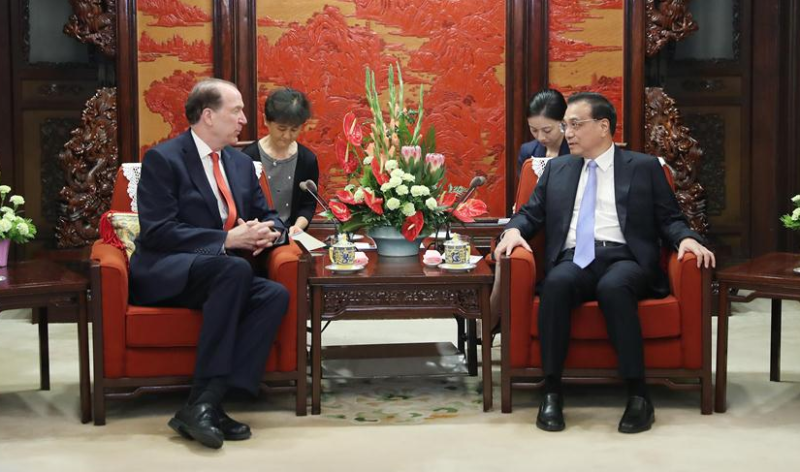 چینی وزیر اعظم کی عالمی بینک کے صدر سے ملاقات