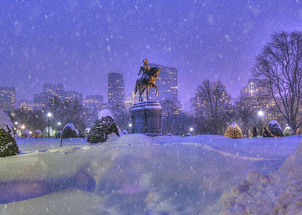 واشنگٹن سے بوسٹن تک برف باری ,سردی میں اضافہ