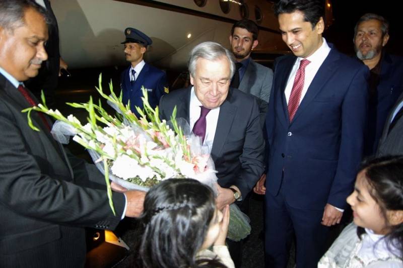 اقوام متحدہ کے سیکرٹری جنرل انتونیو گوتریس لاہور پہنچ گئے