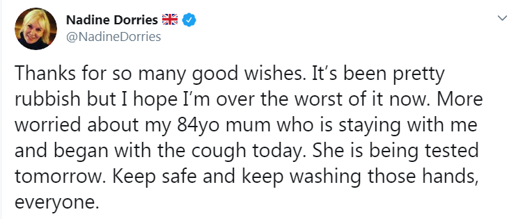  میں بھی اس بات کی تصدیق کرسکتی ہوں کہ میرا کرونا وائرس کا ٹیسٹ مثبت آیا ہے:برطانیہ وزیر صحت