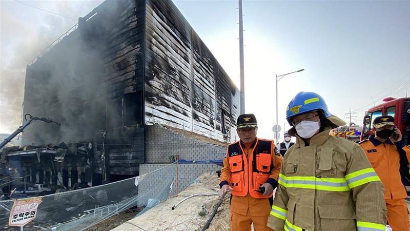 جنوبی کوریا، زیرتعمیر ویئر ہاﺅس میں آگ لگنے سے 38 افراد ہلاک