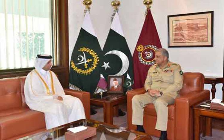 آرمی چیف سے سفیر قطر شیخ سعود بن الرحمان کی ملاقات، اہم امور پر تبادلہ خیال