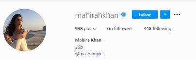  ماہرہ خان نے انسٹاگرام پر 7 ملین فالوورز کا سنگ میل عبور کرلیا