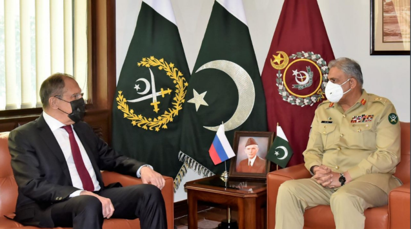 آرمی چیف جنرل قمر جاویدباجوہ سے روسی وزیر خارجہ کی ملاقات