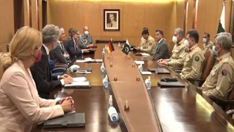 آرمی چیف ے جرمن وزیر خارجہ کی ملاقات ، باہمی دلچسپی کے امور افغانستان سمیت خطے کی مجموعی سیکورٹی صورتحال پر تبادلہ خیال