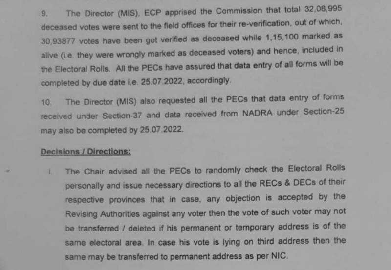مردہ ووٹرز زندہ ہیں:الیکشن کمیشن کا اعتراف