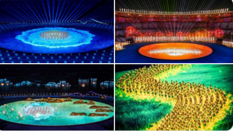 ہانگ زو:اولمپک اسپورٹس سینٹر اسٹیڈیم میں 19ویں ایشین گیمز کی افتتاحی تقریب