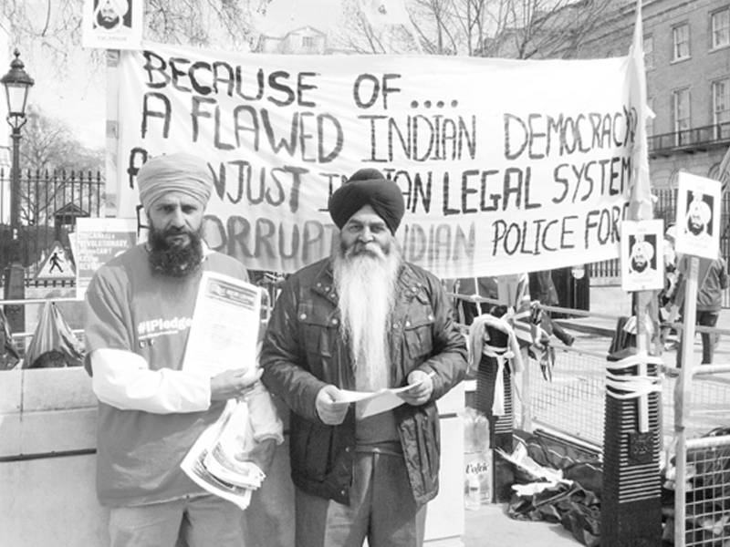 بھارتی مظالم کیخلاف سکھوں کا برطانوی وزیراعظم کی رہائش گاہ کے سامنے احتجاجی کیمپ