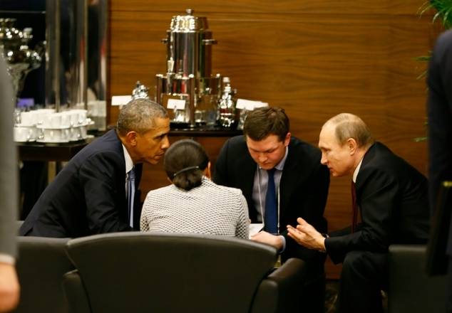 پیرس:اوباما کی پیوٹن سے ملاقات ،شام ،یوکرائن کے مسائل پر تبادلہ خیال