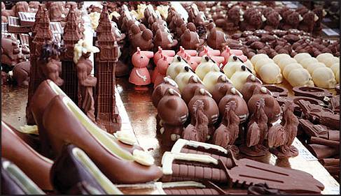برطانیہ میں چاکلیٹ میلہ سج گیا چاکلیٹ دیکھتے ہی جن کے منہ میں پانی بھر آتا ہے