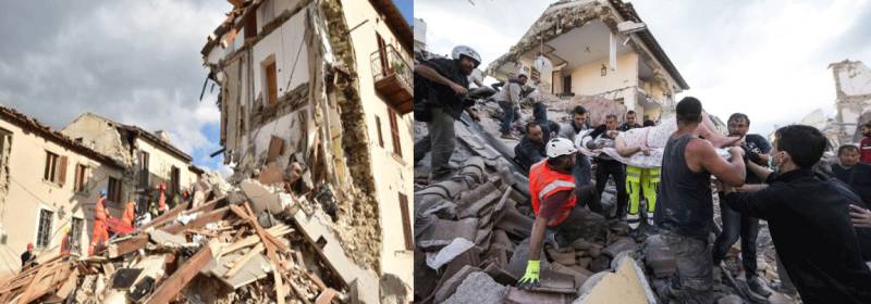 اٹلی :ہولناک زلزلہ 120 افراد ہلاک 150 لاپتہ متعددد عمارتیں منہدم 