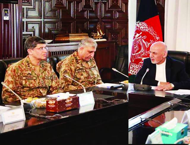 آرمی چیف کی افغان صدر سے ملاقات‘ غلط فہمیاں دور کرنے کے لئے بات چیت پر اتفاق