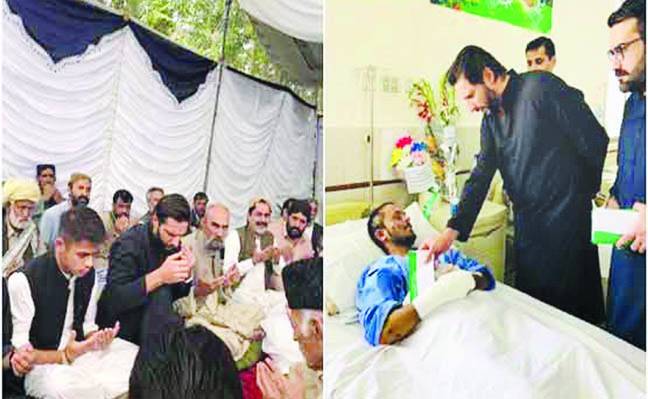 شاہد آفریدی کی سراج رئیسانی کے اہلخانہ سے تعزیت‘زخمیوں کی عیادت