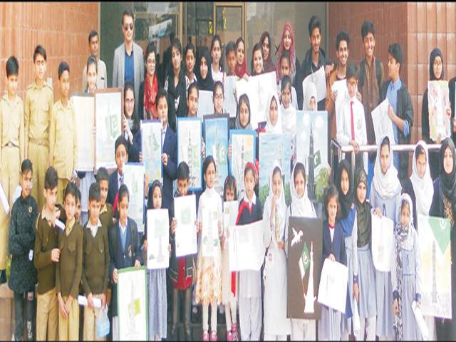 ’’ تقریبات یوم پاکستان‘‘ کے سلسلے میں طلباو طالبات کے مابین مقابلہ مصوری 