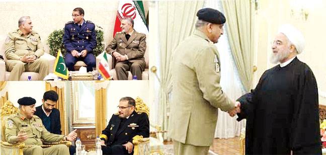 آرمی چیف کی ایرانی صدر سے ملاقات ، روحانی نے دہشتگردی کے خاتمہ کیلئے پاک فوج کے کردار کو سراہا