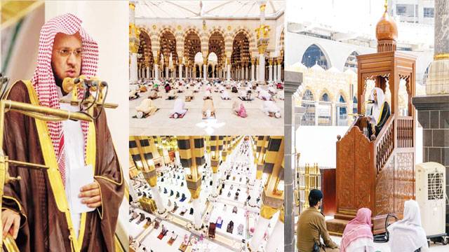 مسجد نبوی میں اڑھائی ماہ بعد ایک لاکھ سے زائد افراد کی ادائیگی نماز جمعہ