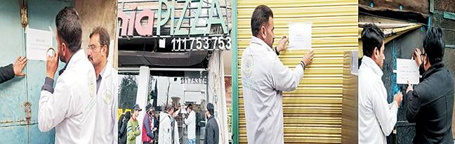 30 دکانیں سیل،مجموعی طور پر 6لاکھ72ہزار روپے سے زائد جرمانہ