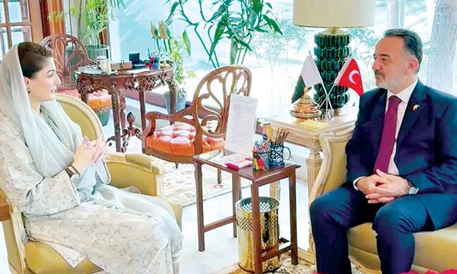 ترک سفیر کی ملاقات، بھارتی جارحیت کیخلاف حمایت پر شکریہ: تعلقات نئی بلندیوں تک لے جانا چاہتے: مریم نواز