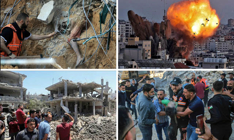 غزہ میں اسرائیلی جارحیت جاری: شہید فلسطینیوں کی تعداد 13 ہزار 300 ہوگئی